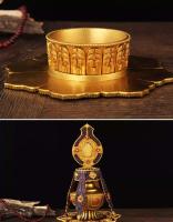 Olla de Tapa Hecha a Mano de Tantrismo Nepes Olla de Vidado de Cobre Puro Dorado para el Hogar - details 6