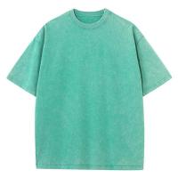 Camiseta lavada de algodón para hombre, cuello redondo, manga corta, informal, básica, transpirable, clásico, para Deporte, 100% - details 11