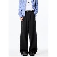 Pantalones rectos de color sólido de marca de moda pantalones casuales versátiles drapeados sueltos y versátiles retro para hombres - details 1