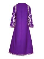 Mia Muse Ramadan Essentials Abaya clásico tradicional ral estampado manga acampanada cuello redondo Midi vestidos casuales - details 16