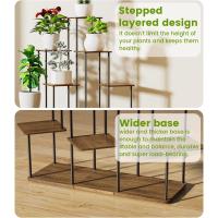 Estantería de Madera y Metal de 131cm Soporte para Múltiples Macetas Adecuado para Interior y Exterior Negro - details 28