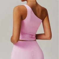 Chaleco Deportivo para Mujer Top de Hombro Unico, A Prueba de Golpes para Correr, Top Acolchado para Entrenamiento, Camisetas de Yoga sin Mangas, Almohadilla Extraíble para el Pecho - details 2