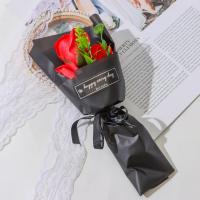 Embalaje de regalo, ramo de rosas artificiales de 3 cabezas, decoraciones artificiales, flores artificiales, flor de jabón para sujetar las manos, día de la madre - details 20