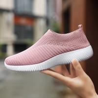 Zapatos de calcetines transpirables para mujer, zapatillas deportivas suaves para caminar, zapatos planos cómodos informales a la moda, color azul - details 5