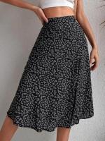 Mujeres 2025 Verano Primavera Boho Faldas largas Vestido Estampado floral Cintura elástica División Sexy Una línea Playa Maxi Falda - details 8