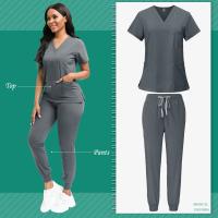 Uniforme de limpieza para mujer, Top exfoliante de enfermería, pantalones, traje médico, Ropa de Trabajo de niñera pediátrica, bata quirúrgica para quirófano, - details 22