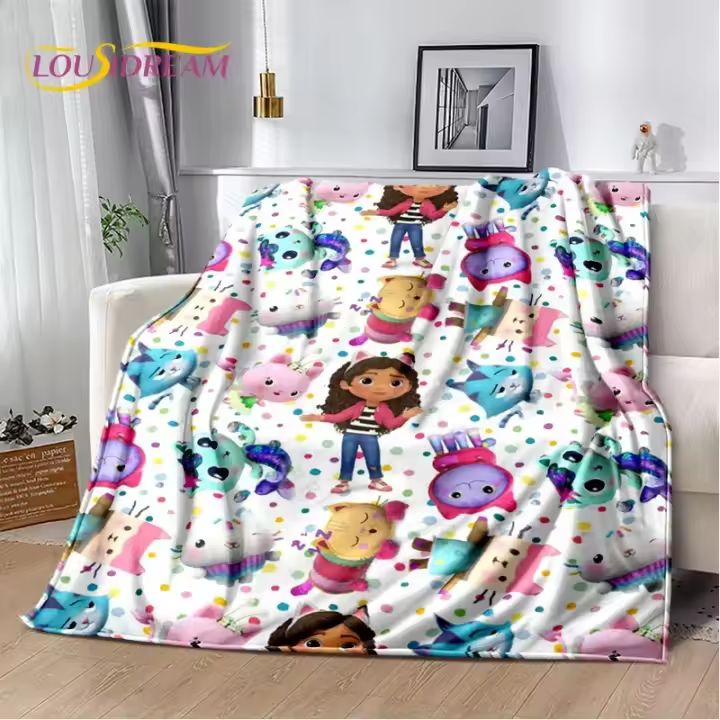 Manta Suave de Dibujos Animados de Casa Gabbys Ideal para Hogar, Oficina, Picnic, Viajes - 1