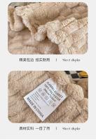 Manta Suave Cálida a Rayas Ideal para Sofá, Cama, Niños, Mascotas Textil Hogareño de Coral Fleece - details 18