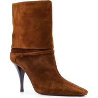 2024 Botas de ante occidentales de otoño con tacón de aguja minimalista y tacón de gatito con logotipo para mujer - details 2