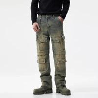 Vaqueros de moto con xes, ropa informal para hombre, moda Hip Hop Denim - details 0