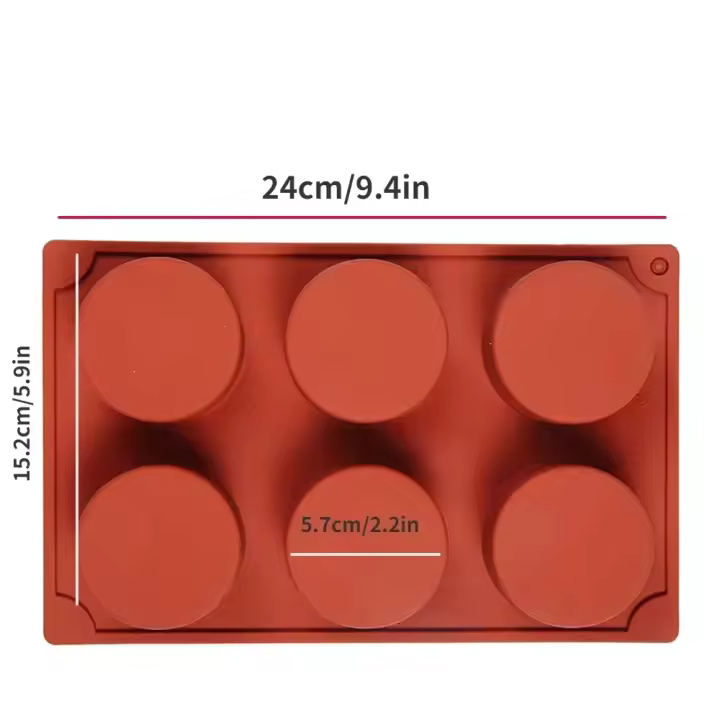 Molde Redondo de Silicona para Tartas 8 Cavidades Cubierto con Chocolate - 1