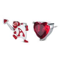 Pendientes de plata pura con forma de corazón rojo y rosa para mujer, joyería de moda para mujer, regalos del Día de San Valentín - details 11