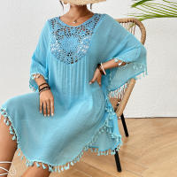 Vestido playero de talla grande para mujer, suave, de ganchillo, falda envolvente para bikini, para trajes de baño, tallas extendidas, elementos esenciales para vacaciones - details 20