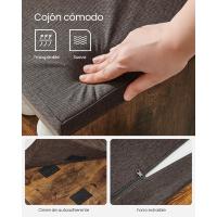 Asiento y Cojín, Banco para Zapatos con Estante, Asiento Acolchado, para Entrada Pasillo Dormitorio, 30 x 104 x 48 cm, Blanco y Gris LHS24WT - details 16