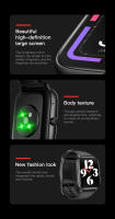 Reloj inteligente con pantalla completamente táctil de 1,85 pulgadas, oxígeno, presión arterial, prueba de frecuencia cardíaca, recordatorio de llamadas entrantes, IP67 - details 7
