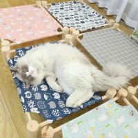 Cama extraíble y transpirable para mascotas, hamaca portátil con marco de madera, sofá de lona para cachorros y gatos, Verano - details 5