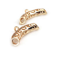 Colgantes de tubo curvado de nube de latón, Color oro de 18K de alta calidad, conector de pulsera, suministros para fabricación de joyas, accesorios Diy - details 34