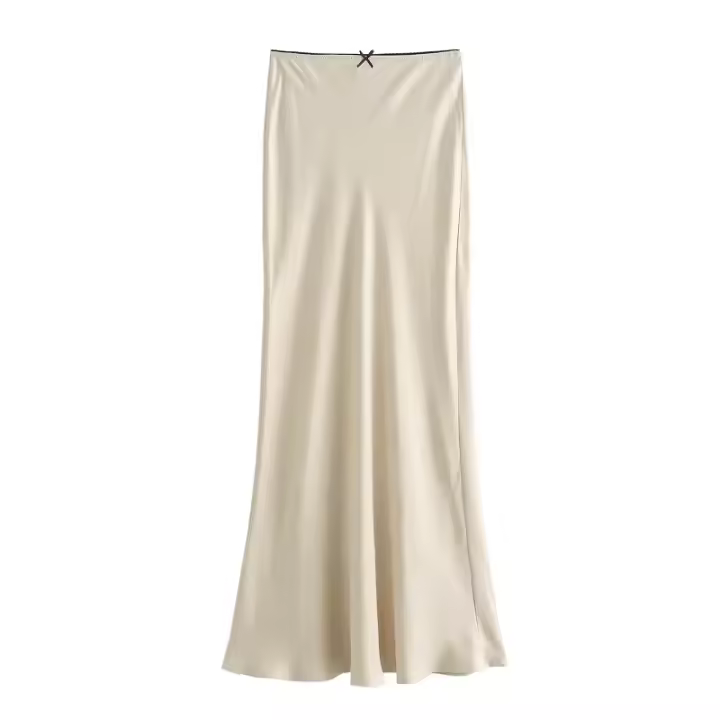 Vestido de noche largo de mariposa para mujer, falda MIDI elegante, moda plisada, beige negro, verano y otoño - 1