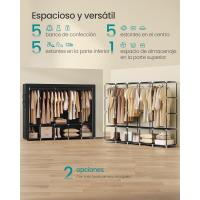 Armario Plegable de Tela 4 Barras, 4 Bolsillos Laterales, Almacenamiento, Negro RYG094B02 - details 36