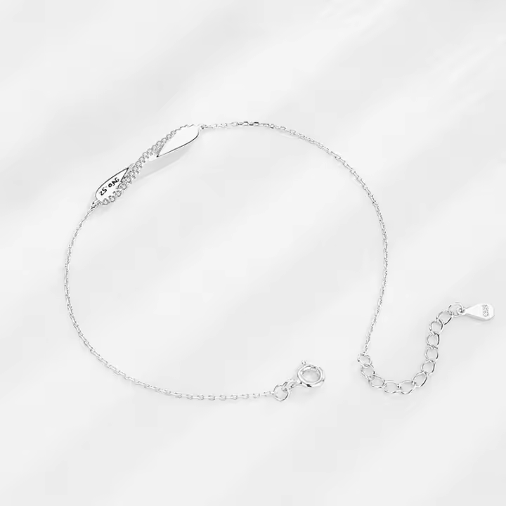 Jin Hongyu-pulseras de pareja de tira Möbius de plata pura para hombres y mujeres, par de cuerda de mano tejida de nicho, regalo conmemorativo de estilo coreano - 1