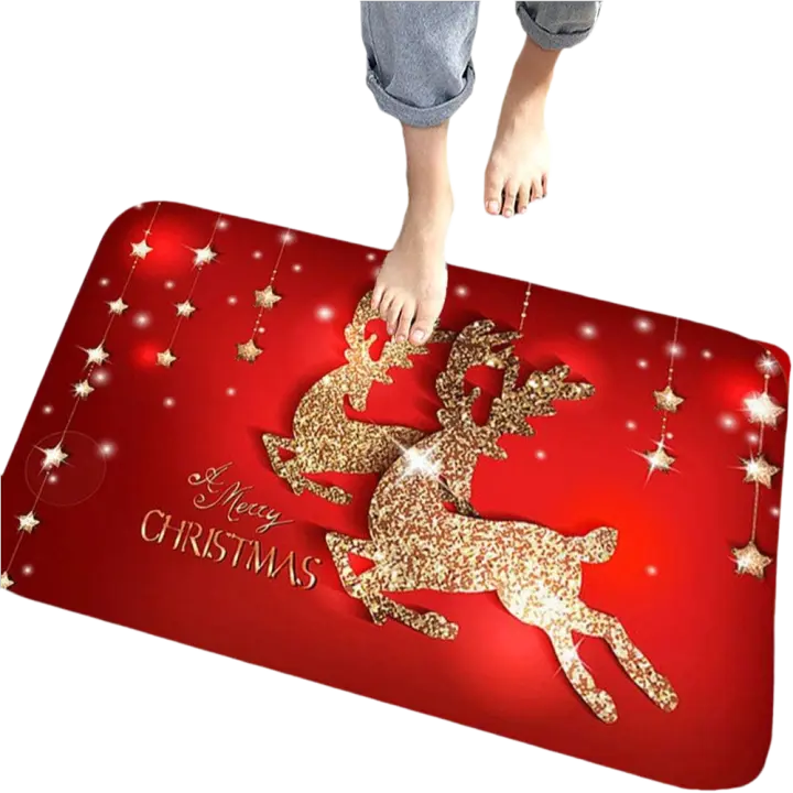 Felpudo antideslizante de Navidad, alfombra decorativa para sala de estar y dormitorio - 1
