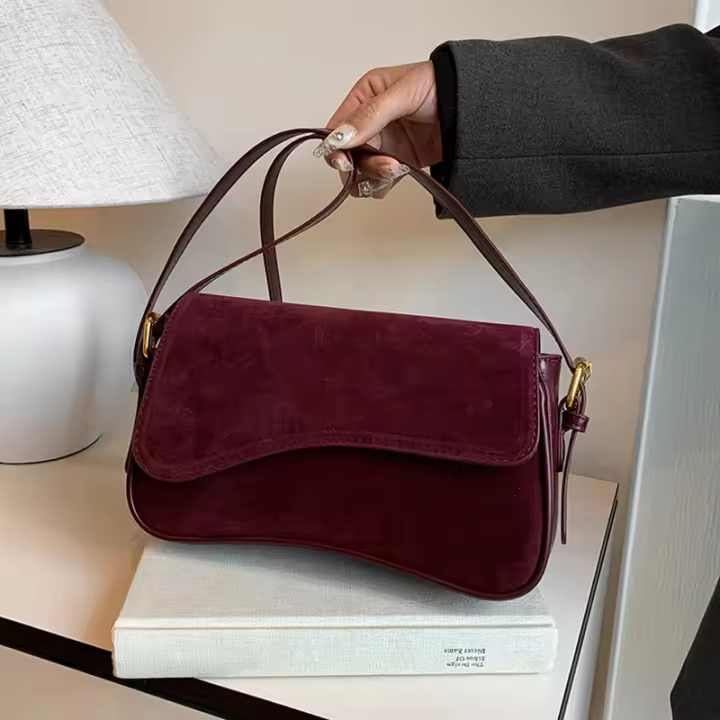 1 bolso de mano, bolso de mano con tema de película de Color sólido con cierre de hebilla, bolsa de joyería cosmética forrada de poliéster - 1
