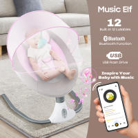 Balancín para bebé, electrónico, mecedora Bluetooth, columpio para con música USB y juguetes para 0-12meses, 3-12kg - details 5