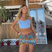 BUNO-Vintage escalonadas para mujer, dobladillo con volantes en capas, minifaldas coloridas de línea A, ropa de calle de tendencia de verano - details 5