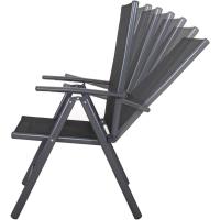 plegable de aluminio con respaldo alto reclinable con 7 posiciones, Carbón y Negro Transparente set de 2 - details 7