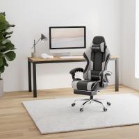 Silla de Juegos Ergonómica con Masajeador Soporte Lumbar Ajustable en Altura con Asiento Giratorio para Oficina o Juegos Blancos - details 1