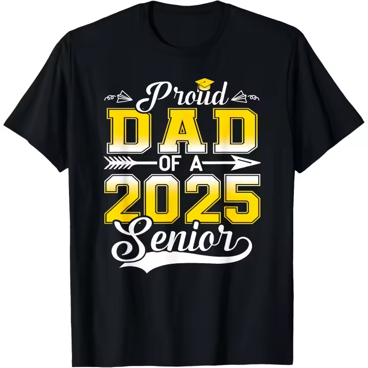 Orgulloso padre de un graduado senior 2025, camiseta divertida de graduación para hombre - 1