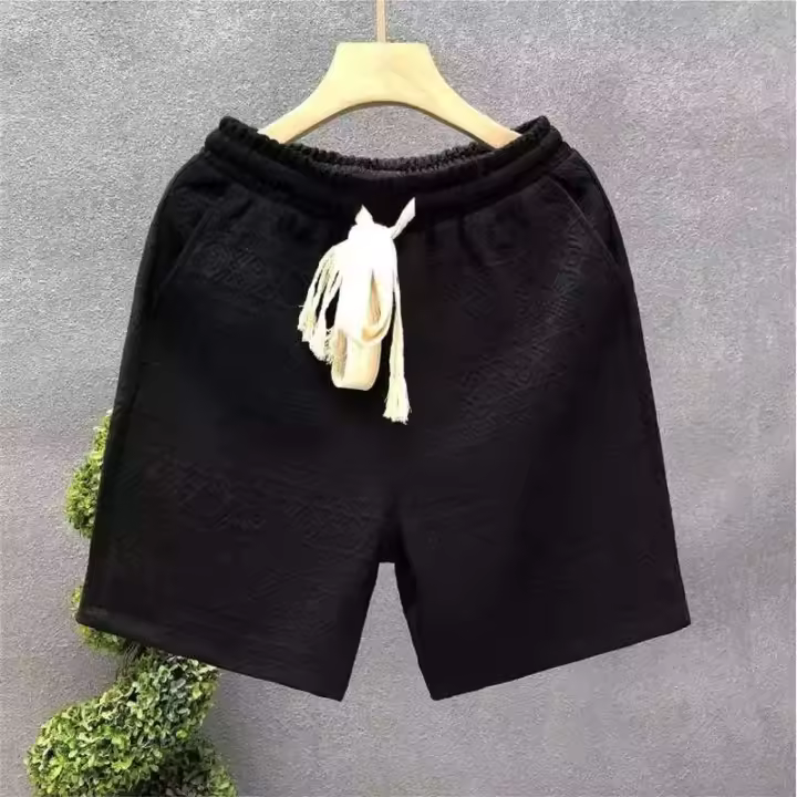 Pantalones cortos blancos de alta calidad para hombre, deportivos, transpirables, con cordón de cintura elástica, informales, sueltos, de verano - 1