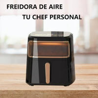 Secador de Aire Caliente de 6 Litros y 1350 W Negro, Carcasa de Acero Inoxidable, Control de Temperatura, Pantalla Táctil LED, Antiadherente, Temporizador - details 3