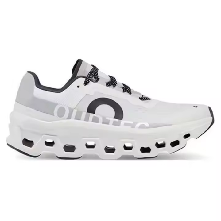 Zapatillas de Correr Transpirables Ligeras Diseño Todo Negro y Blanco con Perlas de Hielo Rosa - 1