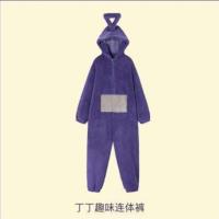 Teletubbies-Pijama de una pieza para hombre y mujer, ropa de casa de lana de Coral engrosada - details 5