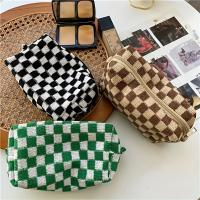 Neceser de punto a cuadros, bolsa de maquillaje, bolsa con cremallera espaciosa, bolsa de viaje portátil, organizador - details 2
