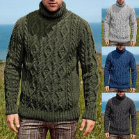 Suéter de punto con cuello alto a la moda para hombre, talla grande, 2024 - details 1