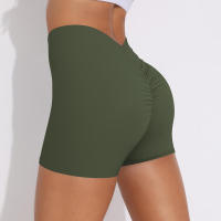 Pantalones cortos de Color sólido para mujer, pantalones cortos deportivos elásticos de cintura alta para Fitness, glúteos color melocotón, pantalones de Yoga para correr - details 25