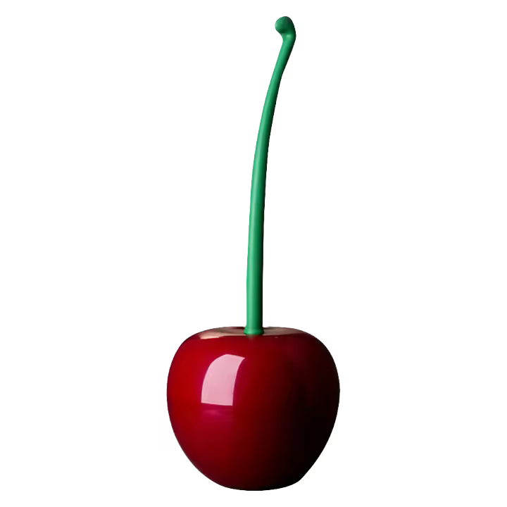 Cepillo De Inodoro En Forma De Cereza Con Soporte Y Base Cepillo Lavatorio Suave Para Limpieza Del Baño Ecológico - 1