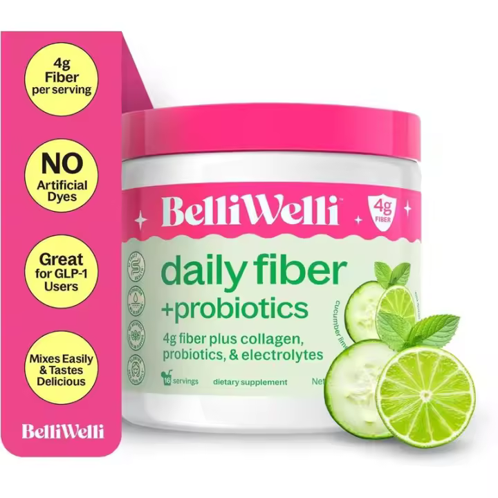Belli Welli Suplemento para mujeres y hombres Polvo de fibra diaria premium de acacia orgánica con colágeno añadido, electrolitos y probióticos - 1