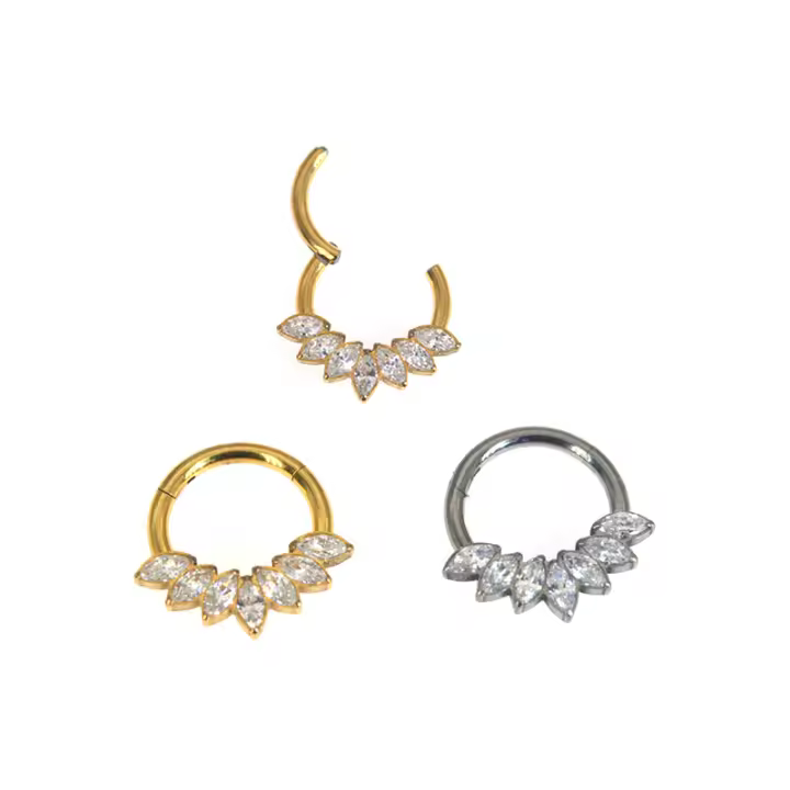 Piercing de hélice de titanio G23, pendientes de circonita con bola, tabique nasal, anillo de pezón, Concha, cartílago, Tragus, anillos de nariz, 16G, 1 unidad - 1