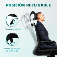 Silla de Oficina Ergonómica Ajustable Transpirable, Soporte Lumbar, Reposacabezas Ajustable, Ruedas Giratorias 360° Soporte hasta 100kg Azul - details 25