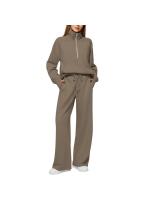 Conjuntos de dos piezas para mujer, tops y pantalones de cuello alto informales, trajes de moda para mujer, otoño - details 4