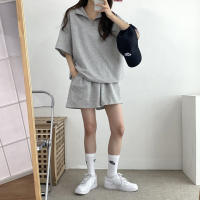 Traje deportivo de mujer con cremallera de color sólido, verano 2025, nuevo, holgado, delgado, top y pantalones cortos casuales de dos piezas. - details 20