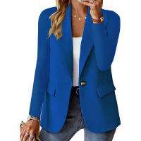 Moda Otoño Cárdigan Blazer de Manga Larga de Color Sólido para Mujeres - details 13