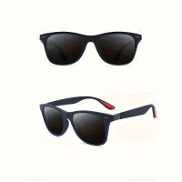 1pc Gafas cuadradas polarizadas retro para hombres y mujeres - Marco de plástico duradero, lente degradada antirreflectante, bisagras ajustables, ideal para correr y actividades al aire libre, deportes de escalada - details 3
