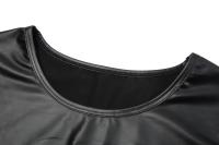 Tops cortos sexys para hombre Lencería de malla de cuero PU Mini chaleco Manga corta Muscle Clubwear Sujetadores Traje erótico Cuello en O - details 9