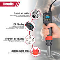 JCD Pistola de Calor de Aire de Alta Potencia de 750W con Pantalla LED Temperatura ajustable portátil - details 9