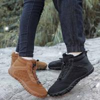 Botas de nieve de invierno para hombres y mujeres, zapatos descalzos forrados de piel cálida, repelente al agua, caja de punta ancha, botines ligeros para exteriores - details 17
