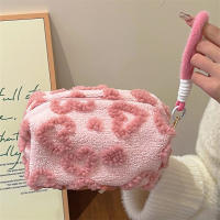 Bolsa De Maquillaje De Peluche Con Manija Organizador De Viaje Estuche De Cosméticos Suave Estampado De Amor Bolso De Lápices Lindo Y Portátil - details 8
